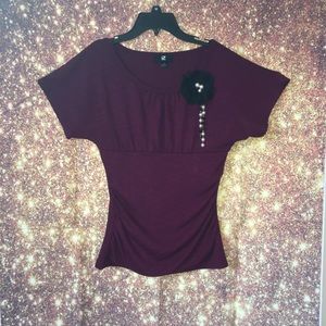 Purple Blouse with Flower